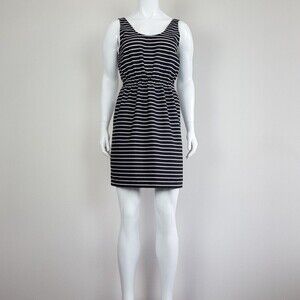 Ann Taylor LOFT Black and White Striped Dress